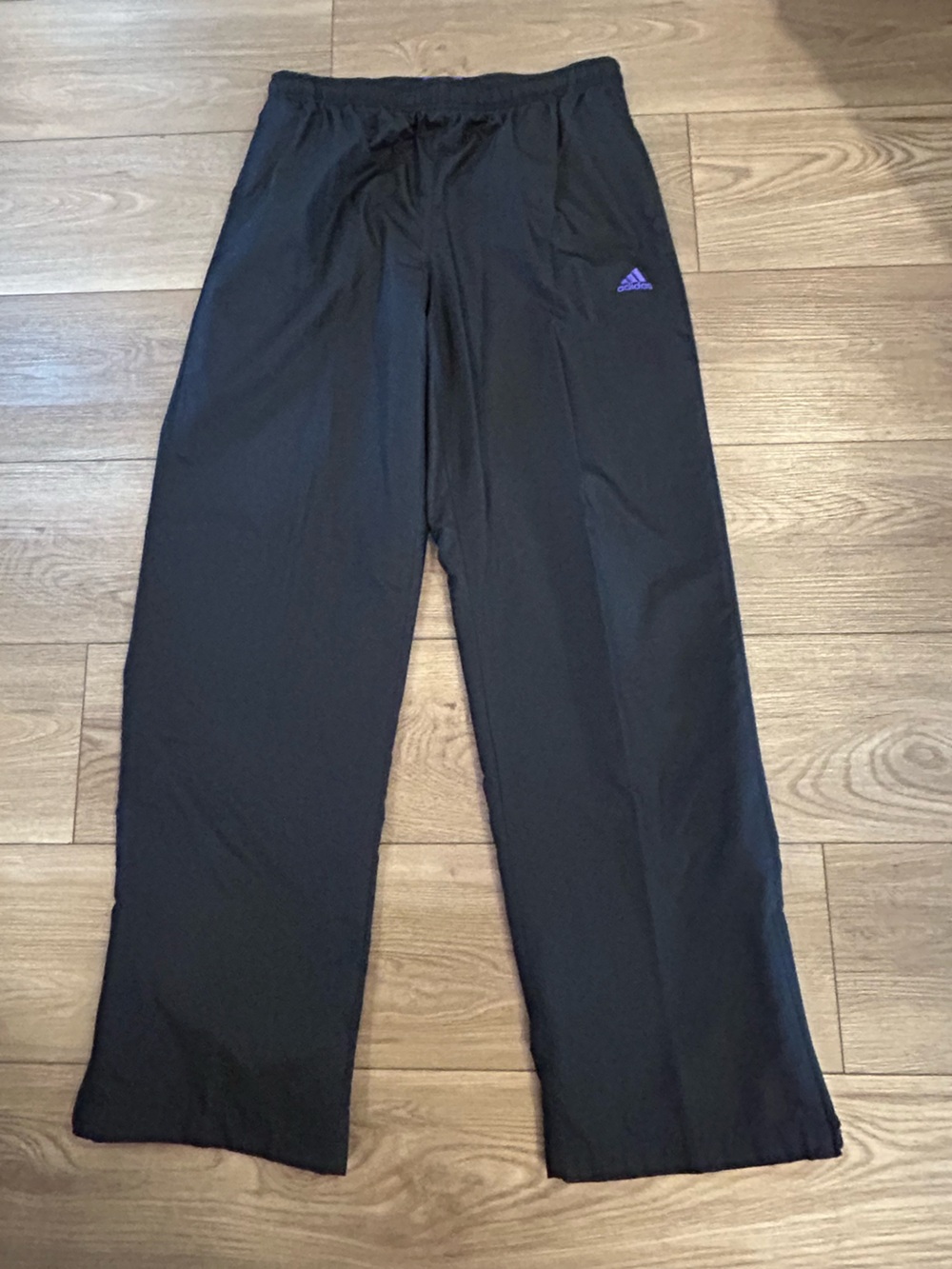 Vintage 2005 adidas Women’s S Black Purple Track Pants Y2K Mesh Lined